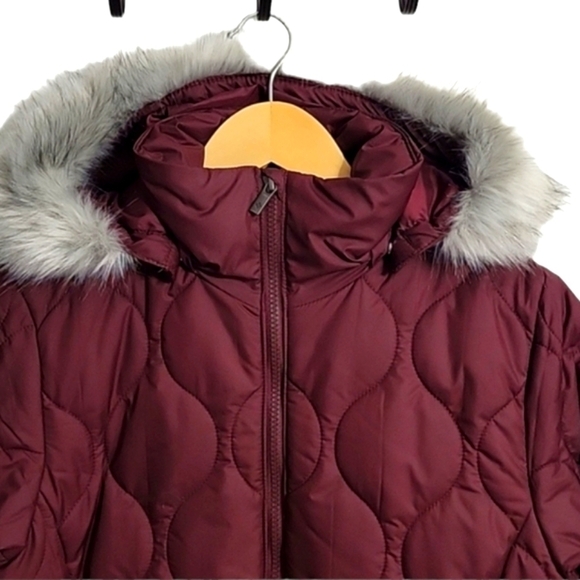 Columbia Jacket Quilted Water Resistant Winter Coat Removable Hood sz S - Picture 2 of 10